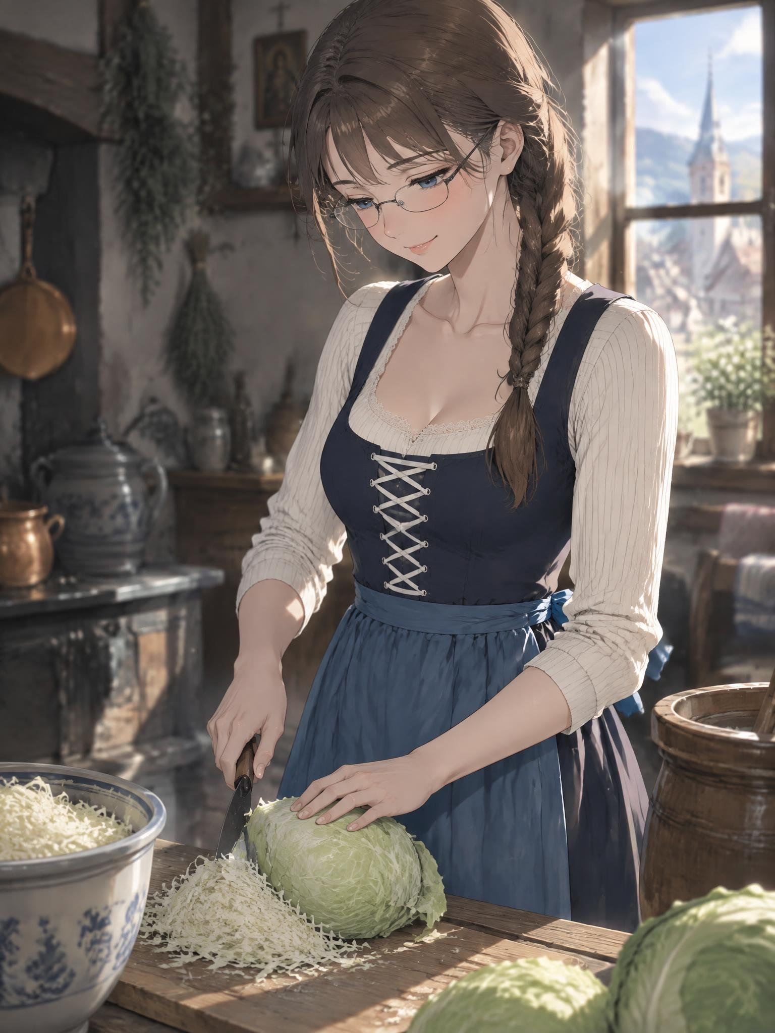 GPT-Image 2.5 illustrates making sauerkraut