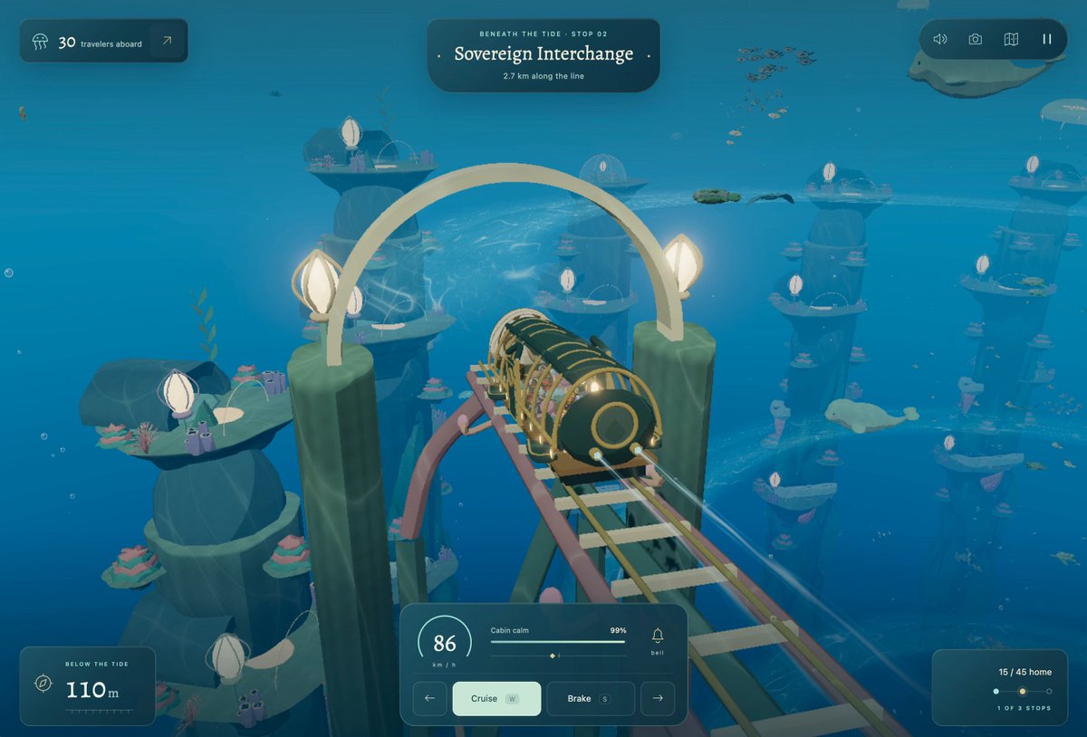 Opus 5.5 powers a Ghibli-style underwater whirlpool game