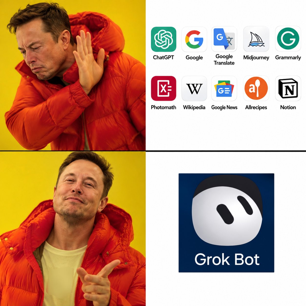 "Just Grok Bot it" meme