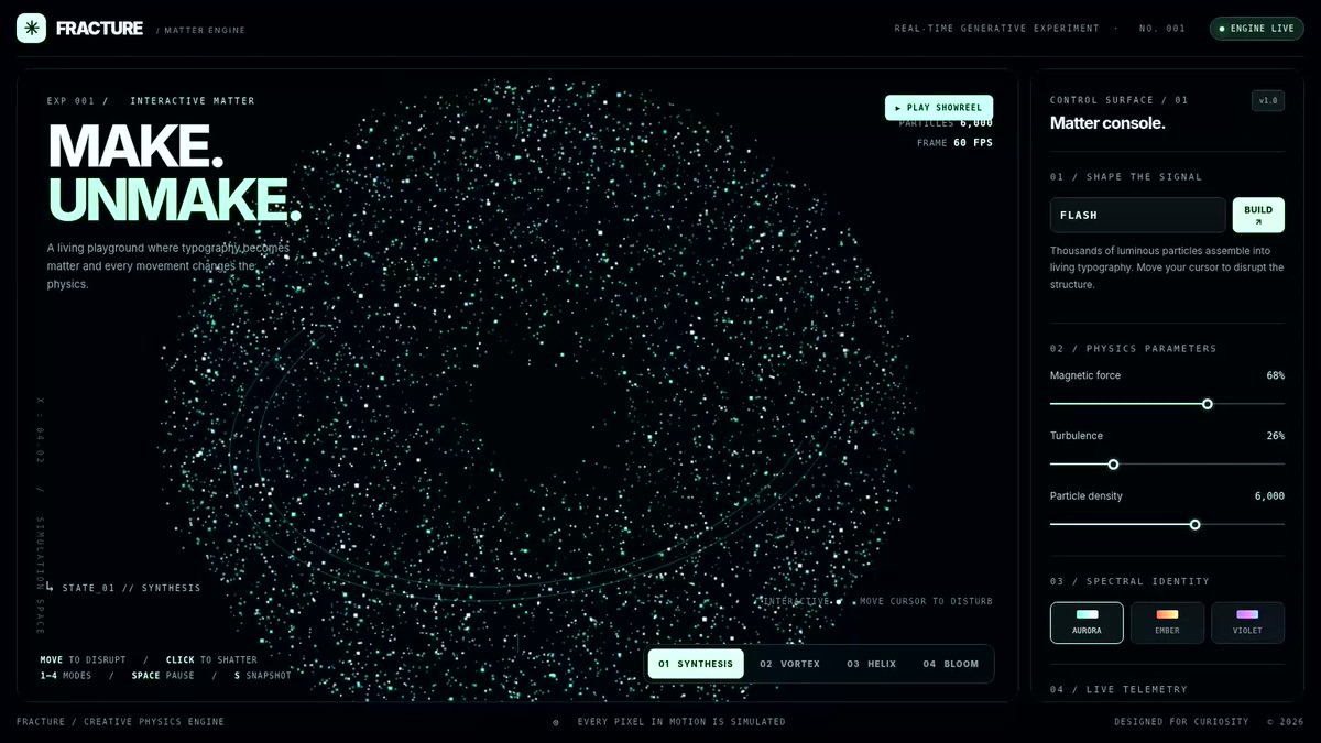 M3.1 Flash builds a 6,000-particle real-time physics playground from one prompt