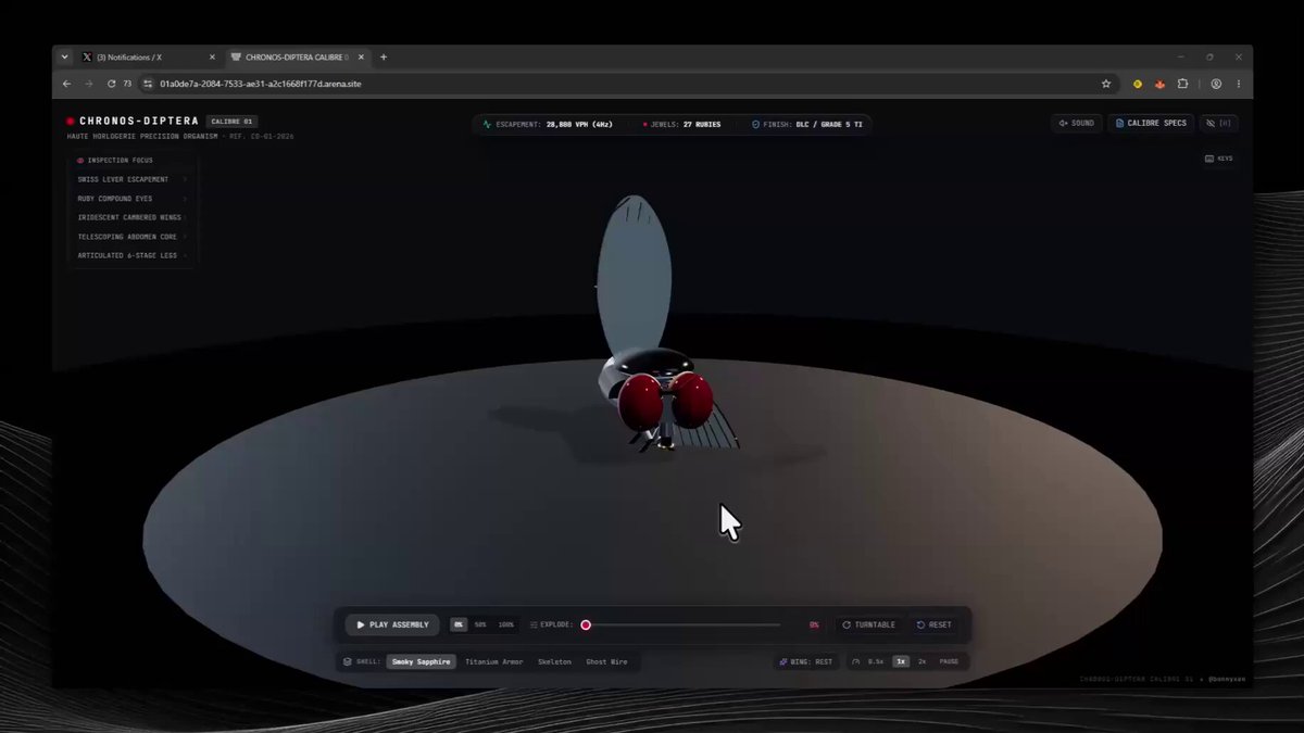 Gemini 4 Pro renders a jeweled mechanical fly close-up from one prompt