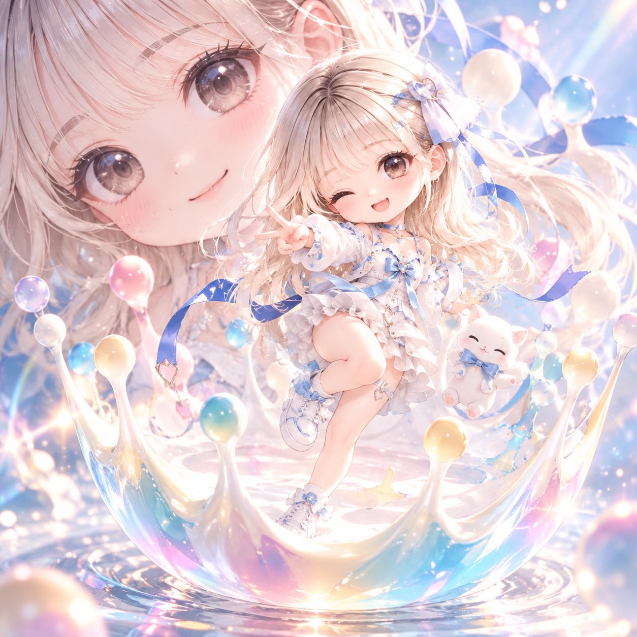 ChatGPT Images 2.5 digital art: fantasy milk crown splash