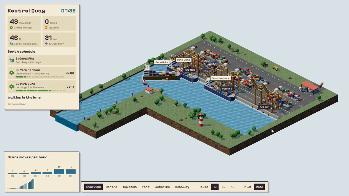 Opus 5.5 builds a container port simulation in three.js