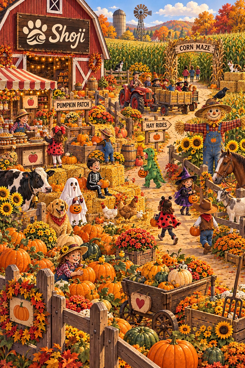 GPT Image 2.5 pumpkin-farm hidden-cats puzzle