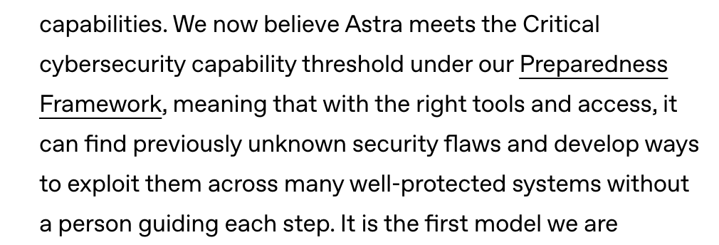 Astra already holds the top cybersecurity rating