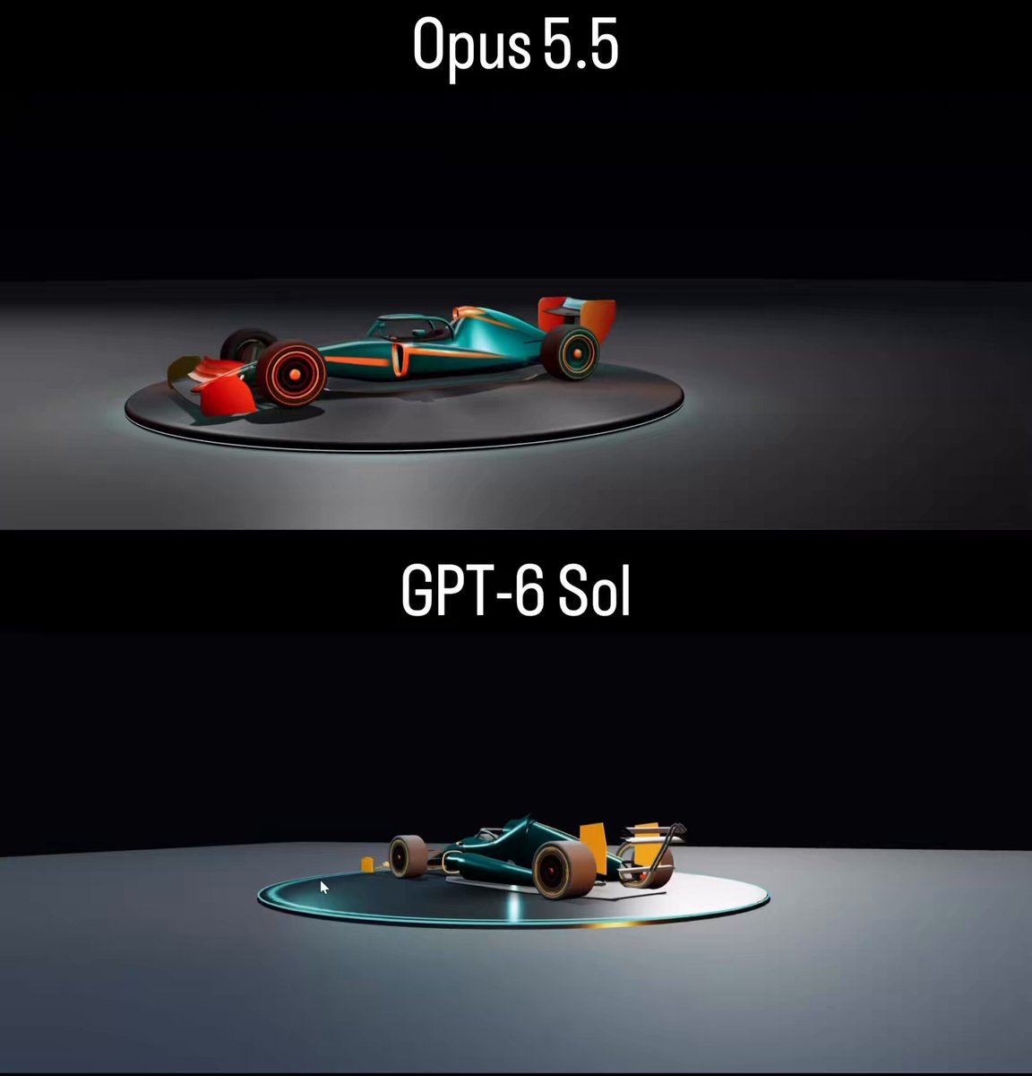 Video comparison: Opus 5.5 vs. GPT-6 Sol