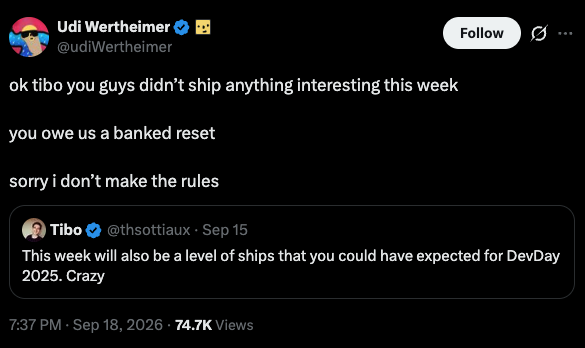 Screenshot claims Codex quota reset and GPT-6 Sol launch on Tuesday